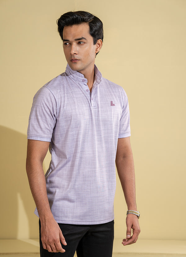 Polo Shirt - Rich Cotton Textured Purple