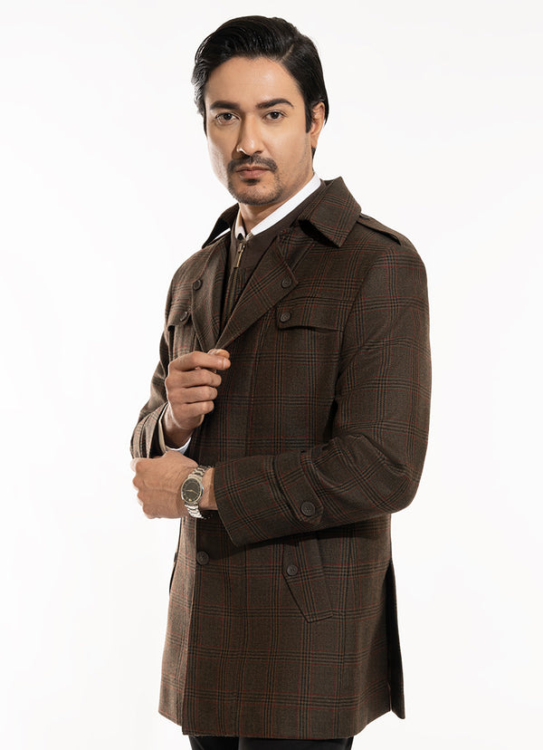 Lawrencepur Green Glen Plaid Check Tweed Double Jacket